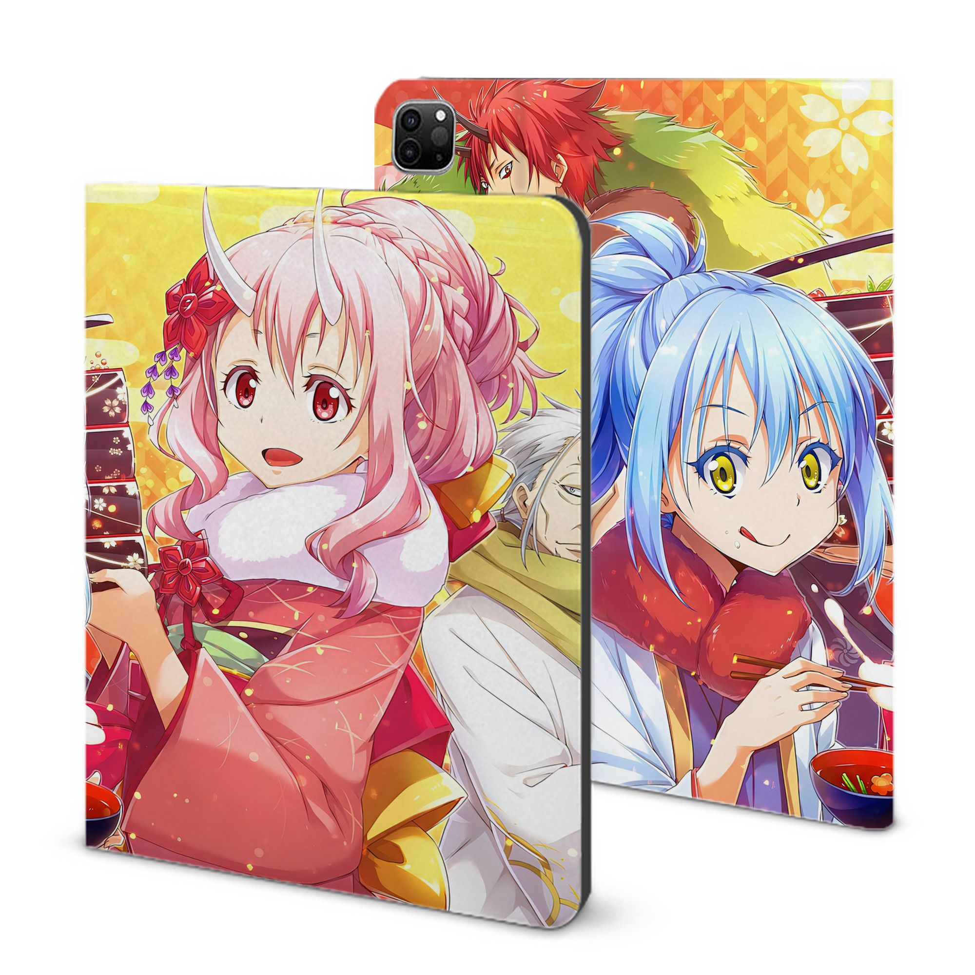 （画像用） 転スラ Regarding Reincarnated to Slime IPad ケース ブック型 PUレザー TPU 耐衝撃 軽量 薄型 ペン収納なし 全面保護 IPad 各モデル対応